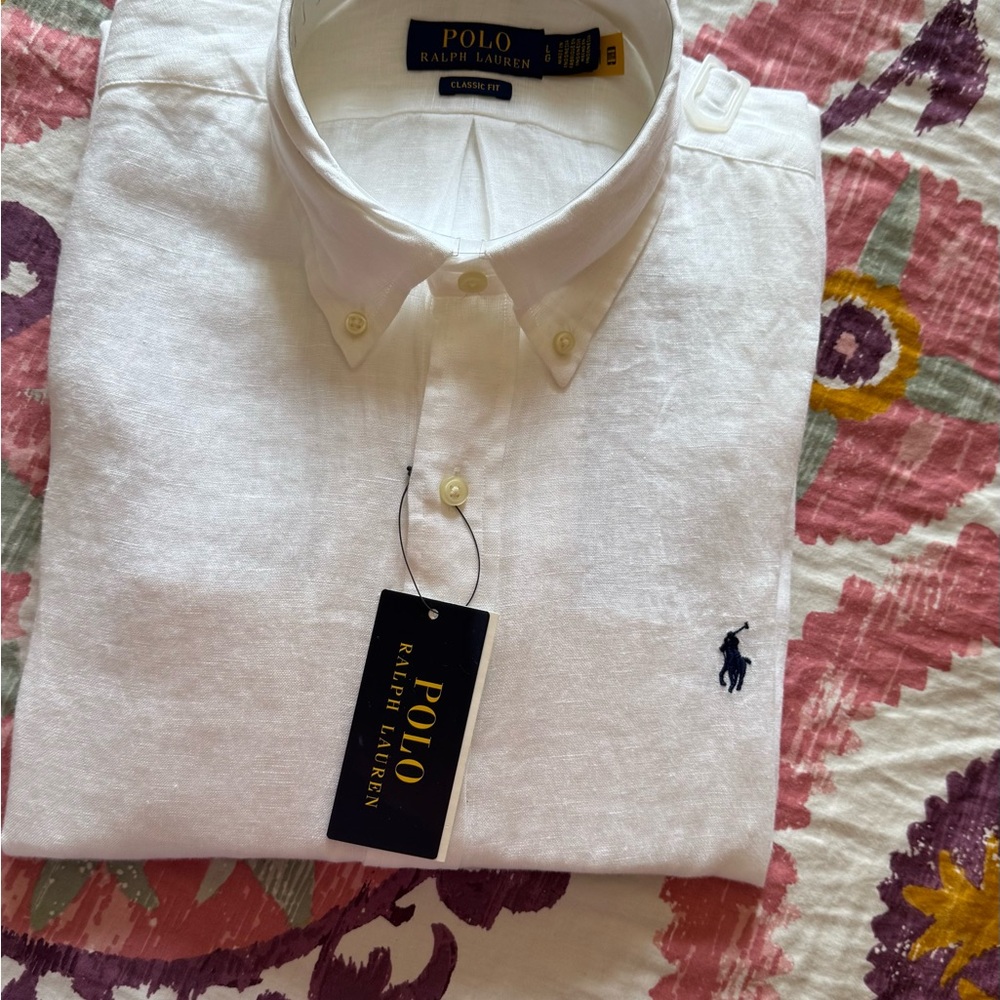 Ralph Lauren Men's Classic White Button Down Shirt